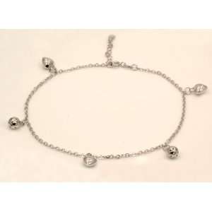  Sterling Silver Ladies Sexy Fancy Anklet H2587, 10 
