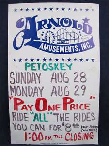 Petoskey Michigan Carnival Fair Festival Poster Rides  