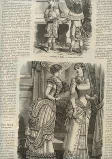 ORIGINAL SALON MODE July 29,1882 +clothing PATTERN  