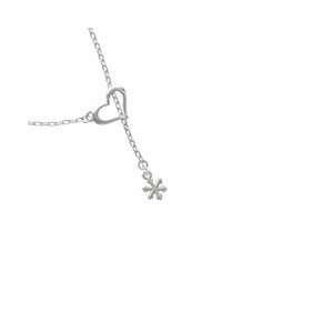  Mini Silver Snowflake Silver Plated Heart Lariat Charm 
