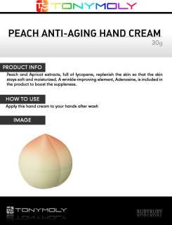 TONYMOLY] TONY MOLY Peach Antiaging Hand Cream 30g  