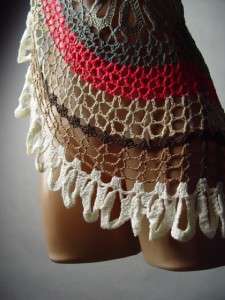 Crochet Crocheted Doily Retro 60s Hippie 70s Boho Bohemian Cover Up 