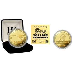  NFL New England Patriots 2011 AFC Champions 24kt Gold Coin 