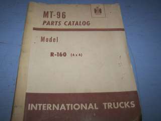 INTERNATIONAL SCOUT TRUCK R160 4X4 PARTS BOOK MT 96  