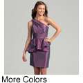 Eliza J Womens Lilac Silk Empire Stitch Party Dress  