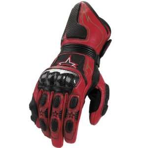  ICON MERC LONG LEATHER GLOVES RED SM Automotive