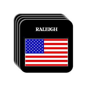 US Flag   Raleigh, North Carolina (NC) Set of 4 Mini Mousepad Coasters