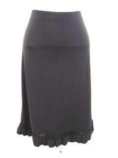DKNY Black Knee Length Ruffled Skirt Sz P/S  