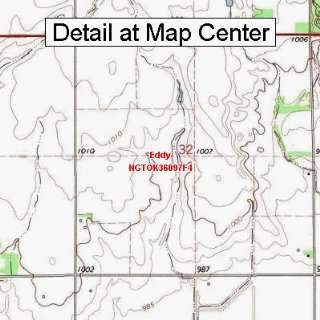  USGS Topographic Quadrangle Map   Eddy, Oklahoma (Folded 