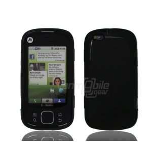 Solid Black 1 Pc Hard Glossy Smooth Rubber Skin Case for Motorola Cliq 