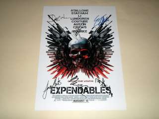 THE EXPENDABLES CAST X6 PP SIGNED 12X8 POSTER JET LI  