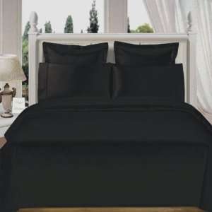  Wrinkle Free 8 PC Queen size Solid Black Microfiber Bed in 