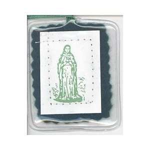 Green Scapulars   Package of 12   Green Cords   Two Images Attached to 