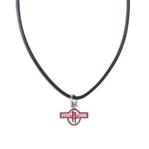  HOUSTON ROCKETS OFFICIAL LOGO 18 LEATHER NECKLACE Sports 