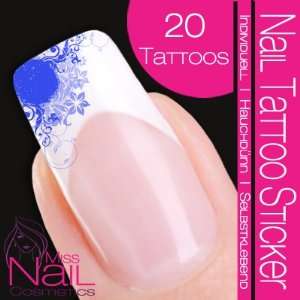  Nail Tattoo Sticker Deco Corner / Ornament   blue Beauty