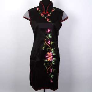  Tradition Lady Mini Dress Cheongsam Black Available Sizes 