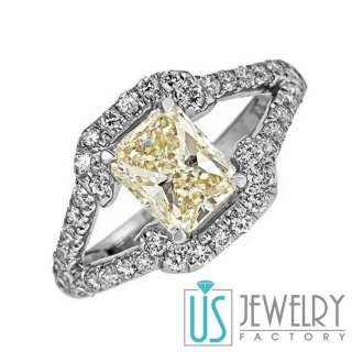   Gold Proposal Radiant Cut 2.18 Carat Diamond Engagement Ring  