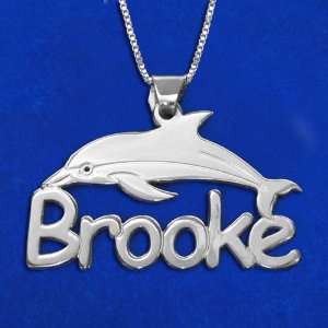  Personalized Silver Dolphin Name Necklace Kids Jewelry