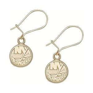 New York Islanders 14K Gold Dangle Earrings Sports 