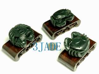 Natural Nephrite Jade Carving Crab Figurine  