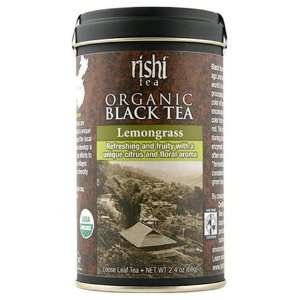 Rishi Tea Organic Lemongrass Black, 2.4 ounce Tins (Pack of 2)  