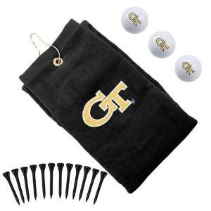 Georgia Tech Yellow Jackets Black Embroidered Golf Towel 