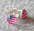   earrings red white $ 9 99 listed may 05 14 12 18mm silver hoop