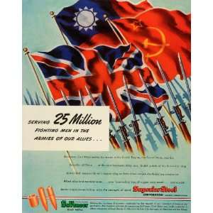  1944 Ad Superior Steel British Soviet Union Flags SuVeneer 