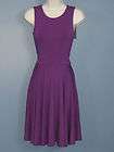   NWT Cynthia Rowley Sleeveless Fit Flare Jersey Dress Stretch Purple XS