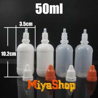 5pcs 100pcs Empty Plastic Dropper Bottles Eye Liquid Screw Cap Secure 