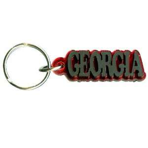  Georgia Bulldogs Red Mini Mirror Keychain W/Black GEORGIA 