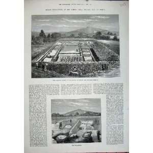   1881 Isle Wight Roman Villa Well House Hypocaust Print