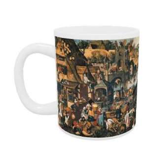 Flemish Proverbs (oil on canvas) by Pieter the Younger Brueghel   Mug 