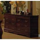 Poundex Bedroom Dresser with Storage Drawers   Cherry Brown