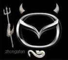 MAZDA Rear logo EMBLEM 3D Devil Demon Sticker Silver