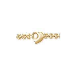   Gold Pantera Style Heart Bracelet 7.5in long 17.78mm wide 6.7 grams