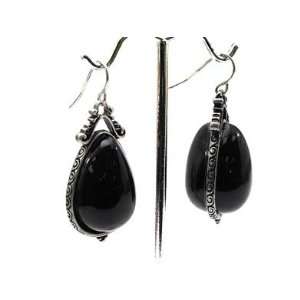  Tear Drop Large Lucite Beads Earrings   Black Everything 