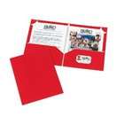JAM Paper Red Regular Weight Plastic 2 Pocket Presentation Folder 