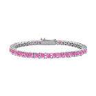   Pink Sapphire Tennis Bracelet  925 Sterling Silver   1.00 CT TGW