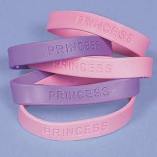   party favors new set of 12 new pink and purple princess bracelets each