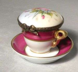NEW Tea Cup & Saucer Box, No.132 Porcelain Limoges New  