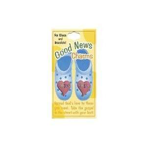 Colorful Jesus Heart Good News Shoe Charms Pack of 12  Pet 