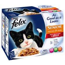 Felix Good As Senior Meat Selection In Jelly 12X100g   Groceries 