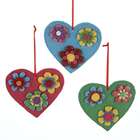KSA Club Pack of 12 Hearts with Flowers Christmas Ornaments