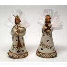 IWGAC Roman Porcelain Fiber Optic Angel Ornament   Set of 2