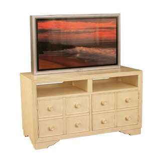   California Somerset TV Stand in Distressed Antique White   Width 44