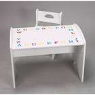 Gift Mark ABC Study Kids Table and Chair Set in White