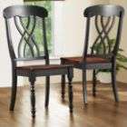 Oxford Creek Simple Countryside Chairs in Black/Oak(Set of 2)
