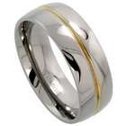 Sabrina Silver Titanium 5/16 (8mm) Comfort Fit Dome Wedding Band Ring 