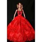   Party Gown w/ Flower Applique, Handmade to Fit the Barbie Sized Doll